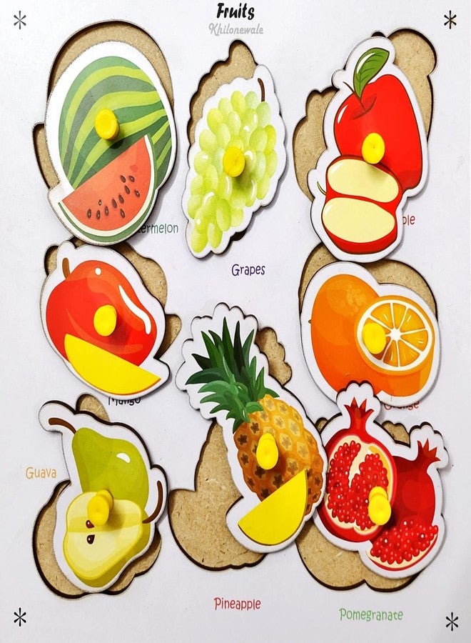 Khilonewale - Combo of 4 Wooden Learning Puzzle Boards (Vegetables + Animals + Fruits + Flowers) - Image 5